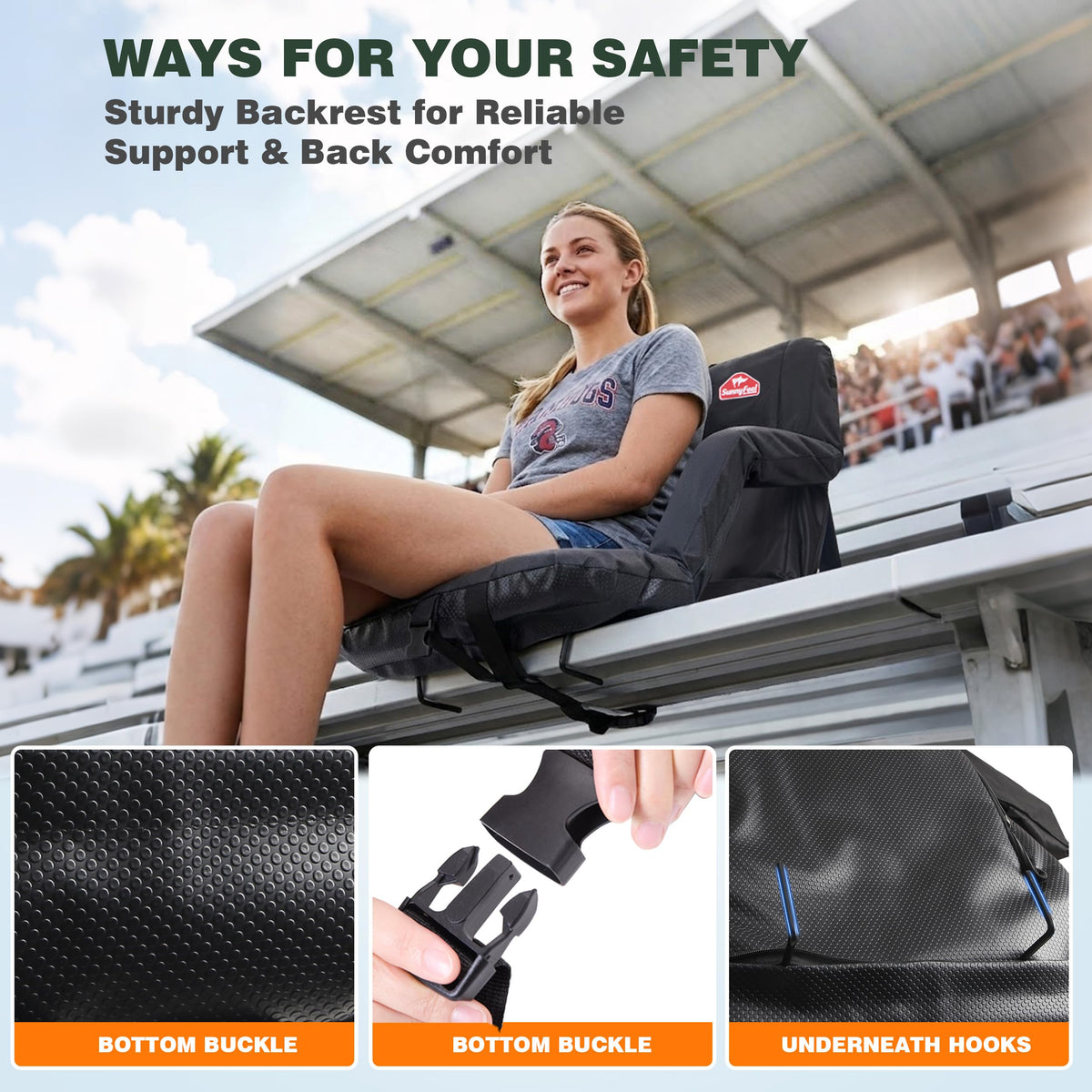 Foldable Stadium Seats 2-Pack with Shoulder Straps J595960