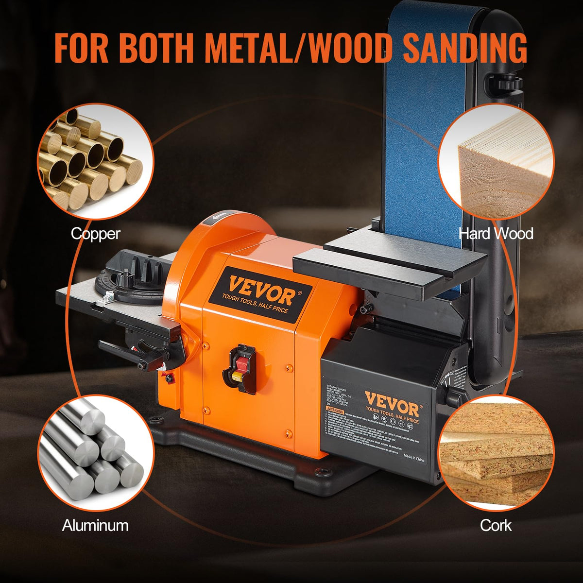 8" Disc and 4" x 36" Belt Sander with 5A Induction Motor T99753