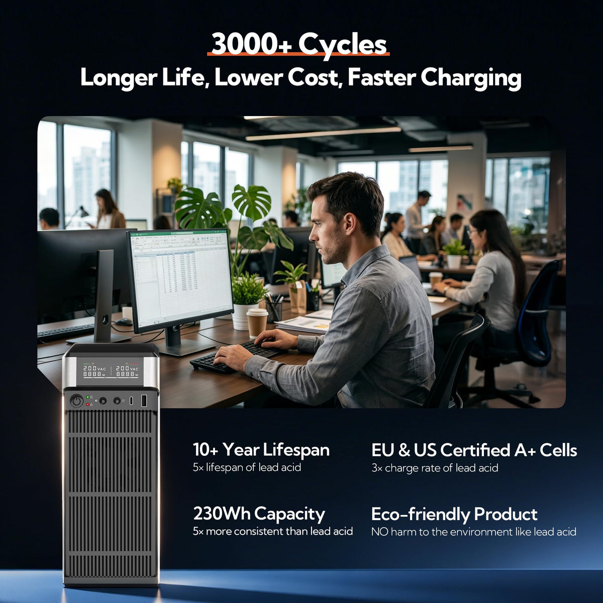 1500VA/1000W LiFePO4 UPS Battery Backup & Surge Protector R8256