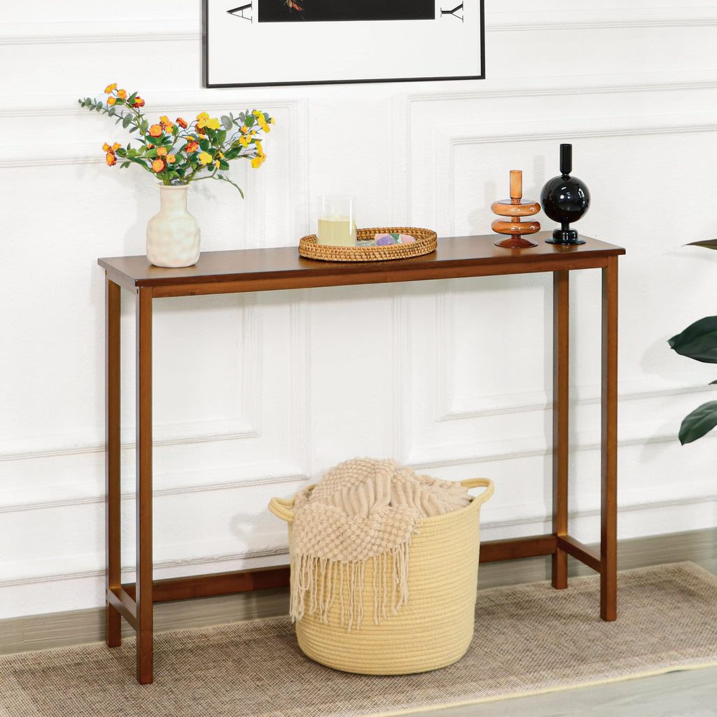 Bamboo Narrow Wood Console Table D59328