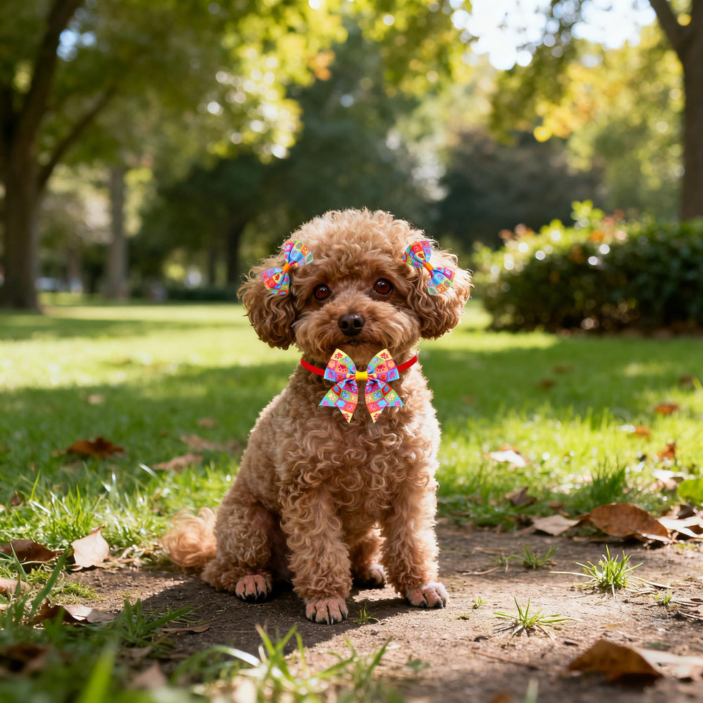 120PCS Dog Bows Collar Flowers and Bowties Grooming Accessories P38949