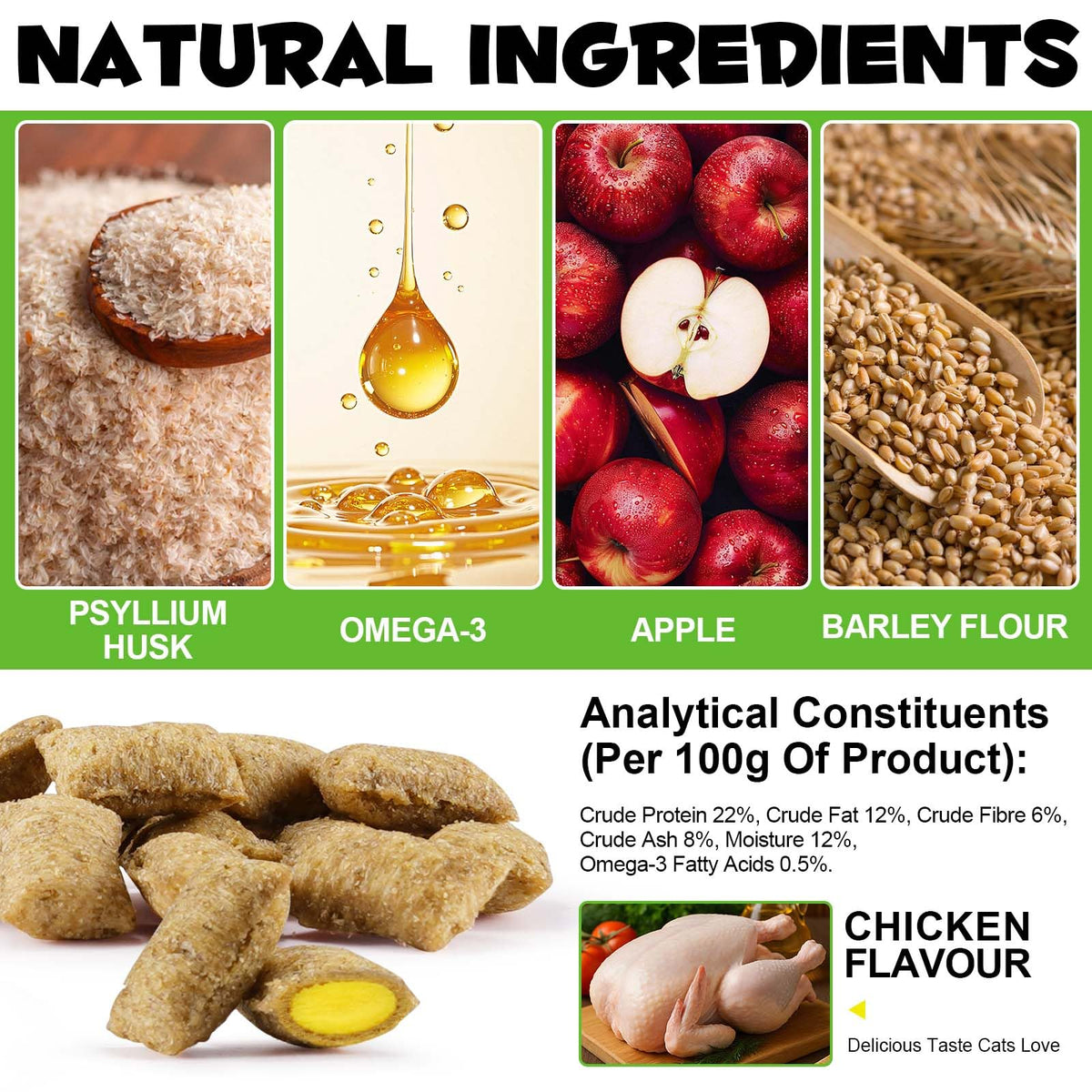 Hairball Remedy Cat Treats Chicken Flavour 100g D584