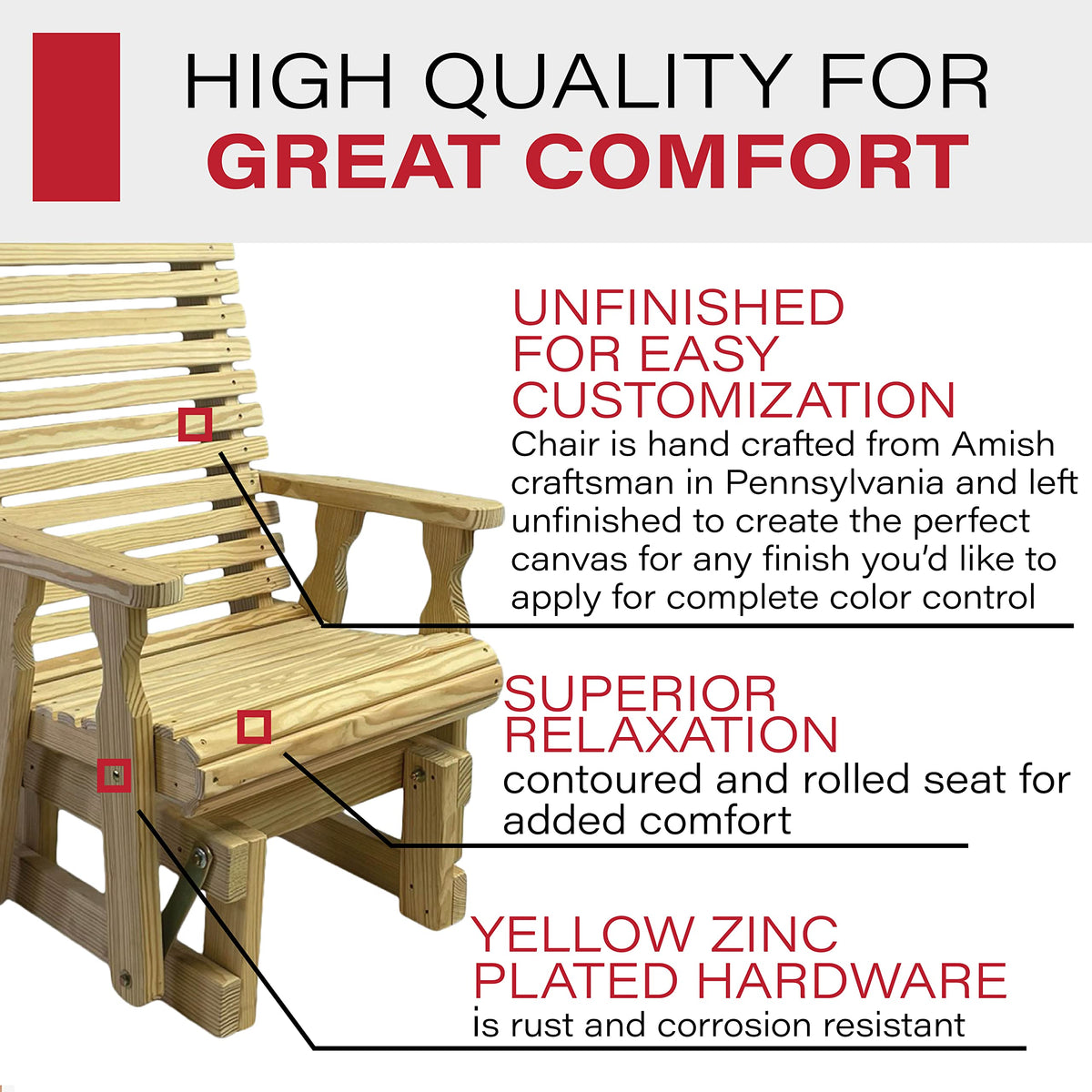 Treated Pine Glider Chair E177