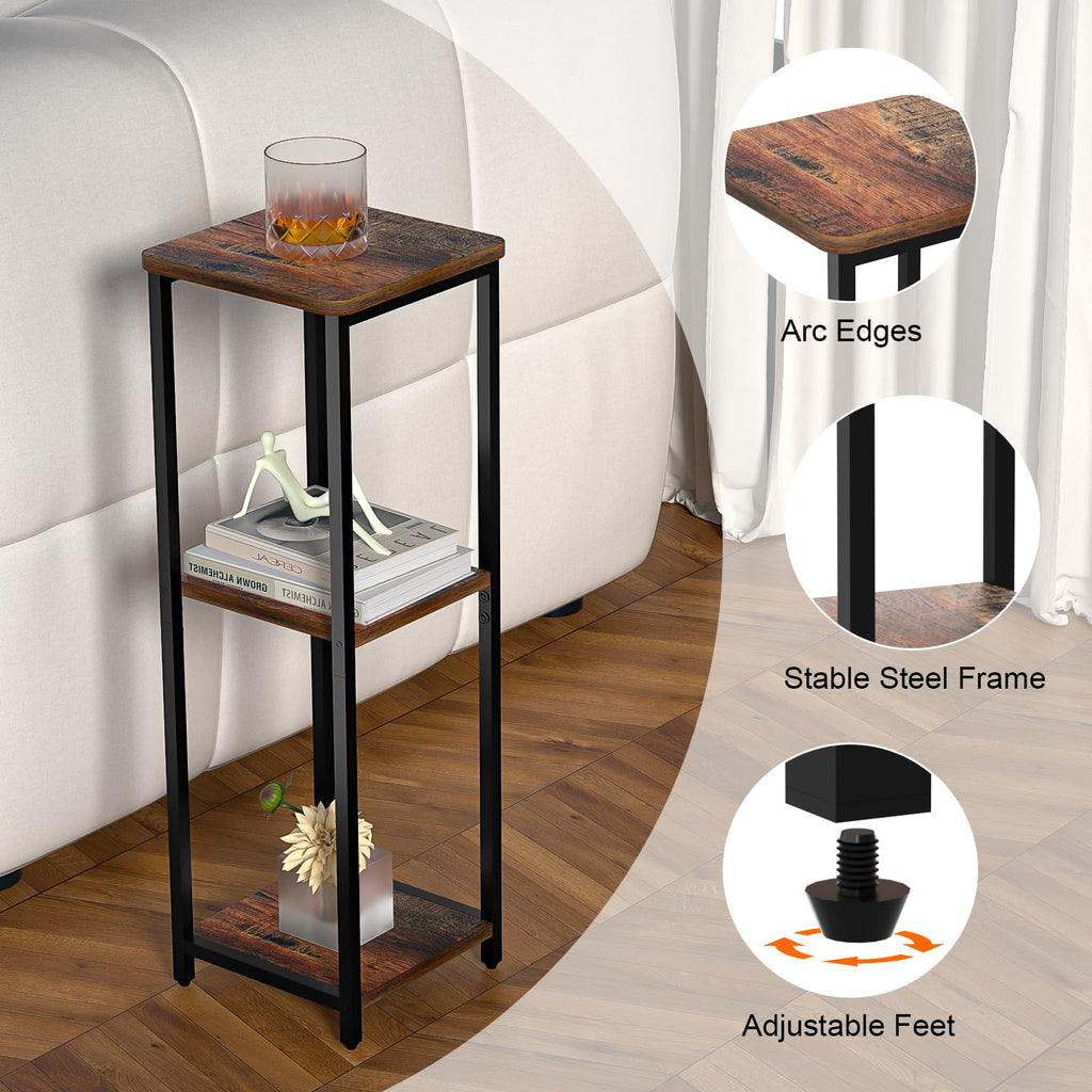 10" Wide Square 3-Tier Drink Table with Adjustable Feet H660697