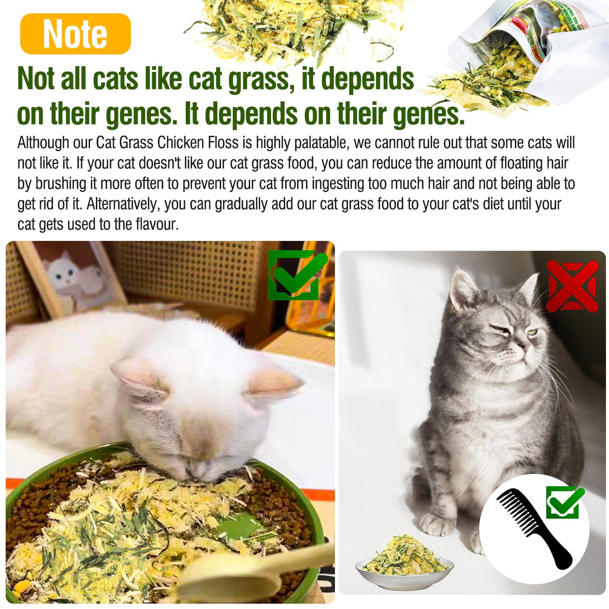 Freeze Drying Cat Grass Treats with Chicken & Egg Yolk 2.3 oz E684