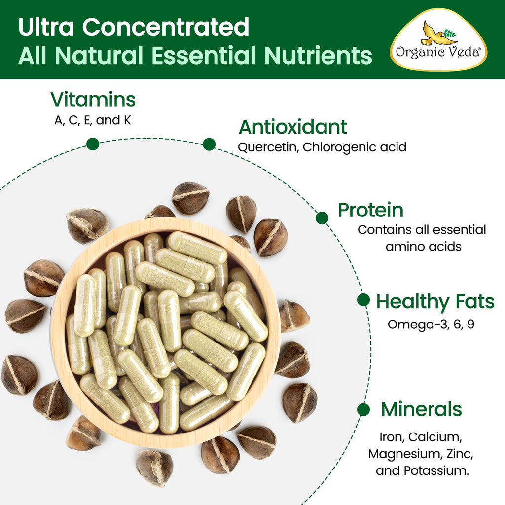 Organic Moringa Seeds Capsules 120 Vegan Capsules I373