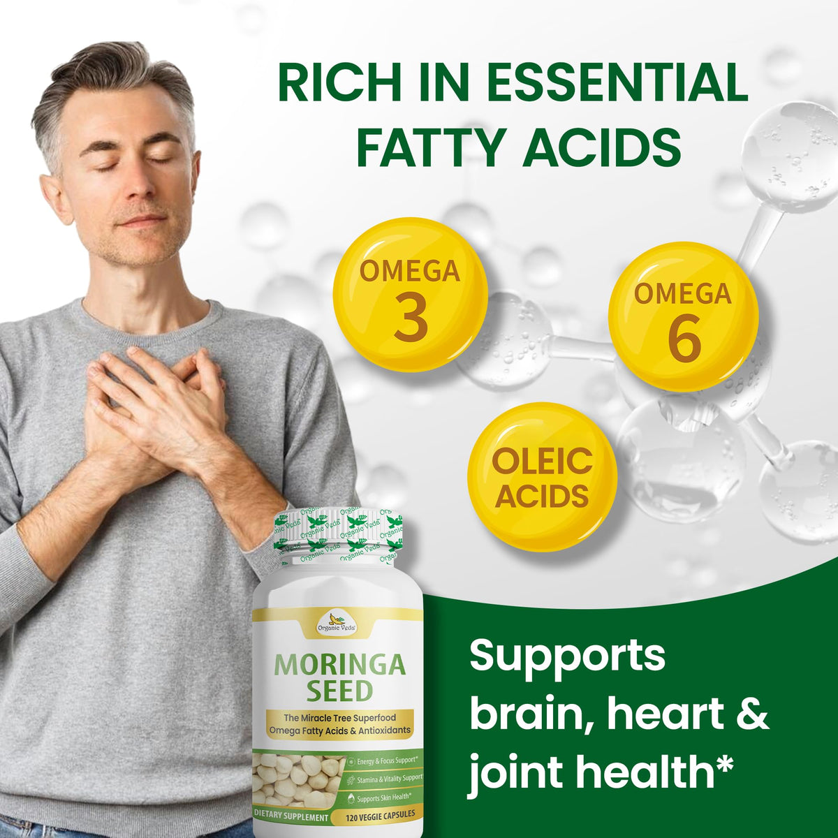Organic Moringa Seeds Capsules 120 Vegan Capsules I373