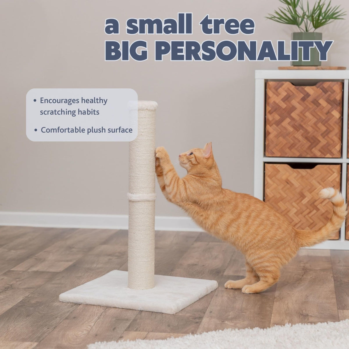 Beige Jute Cat Scratching Post N316747