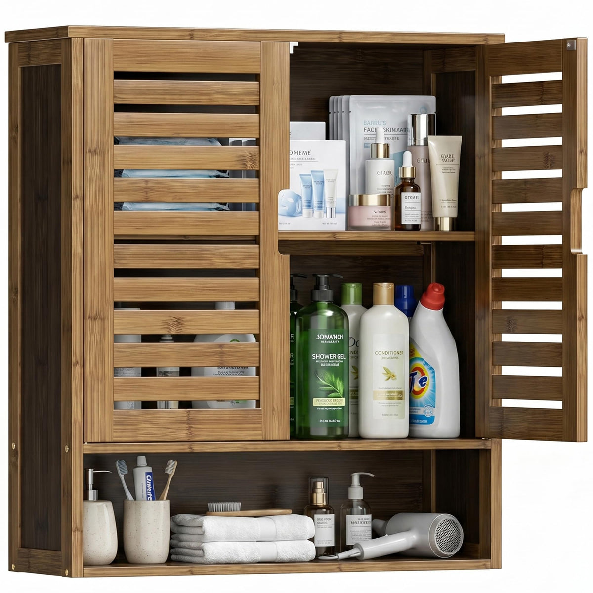 Bamboo Over-The-Toilet Storage Cabinet with 2 Door G5163