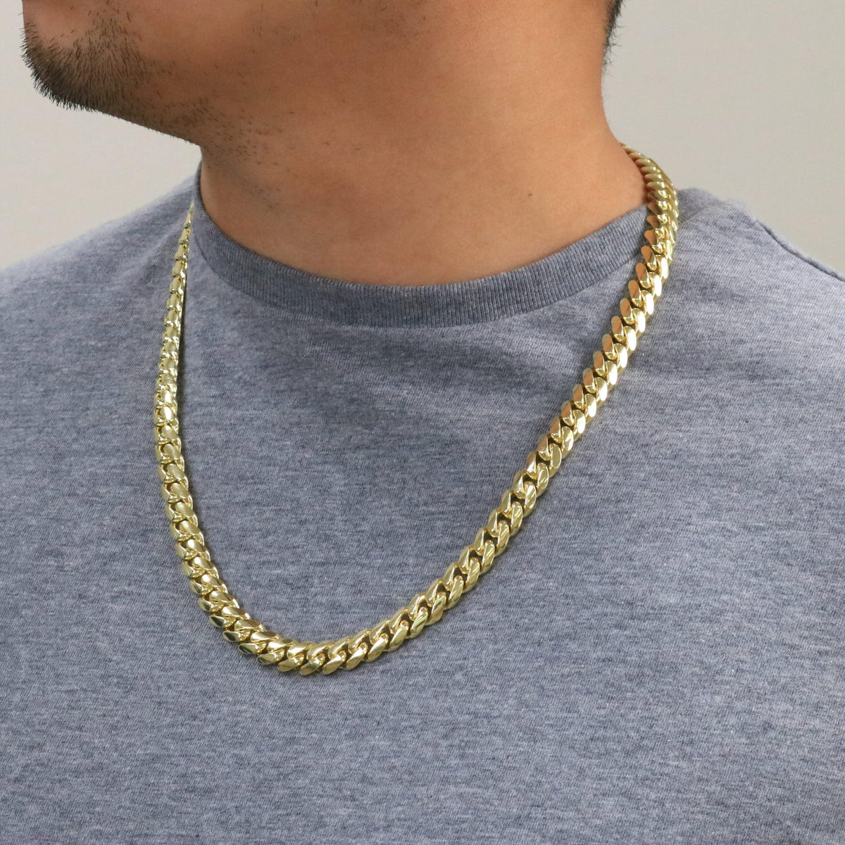 10k Yellow Gold Cuban Link Chain Necklace P87497