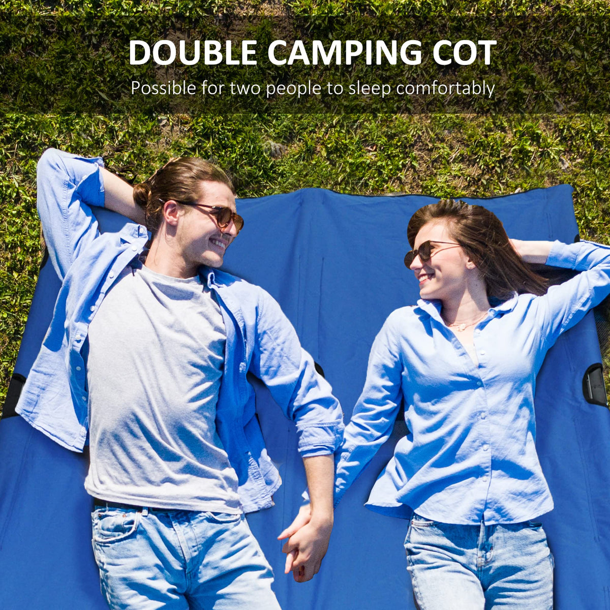 2 Person Folding Camping Cot with Carry Bag D56604