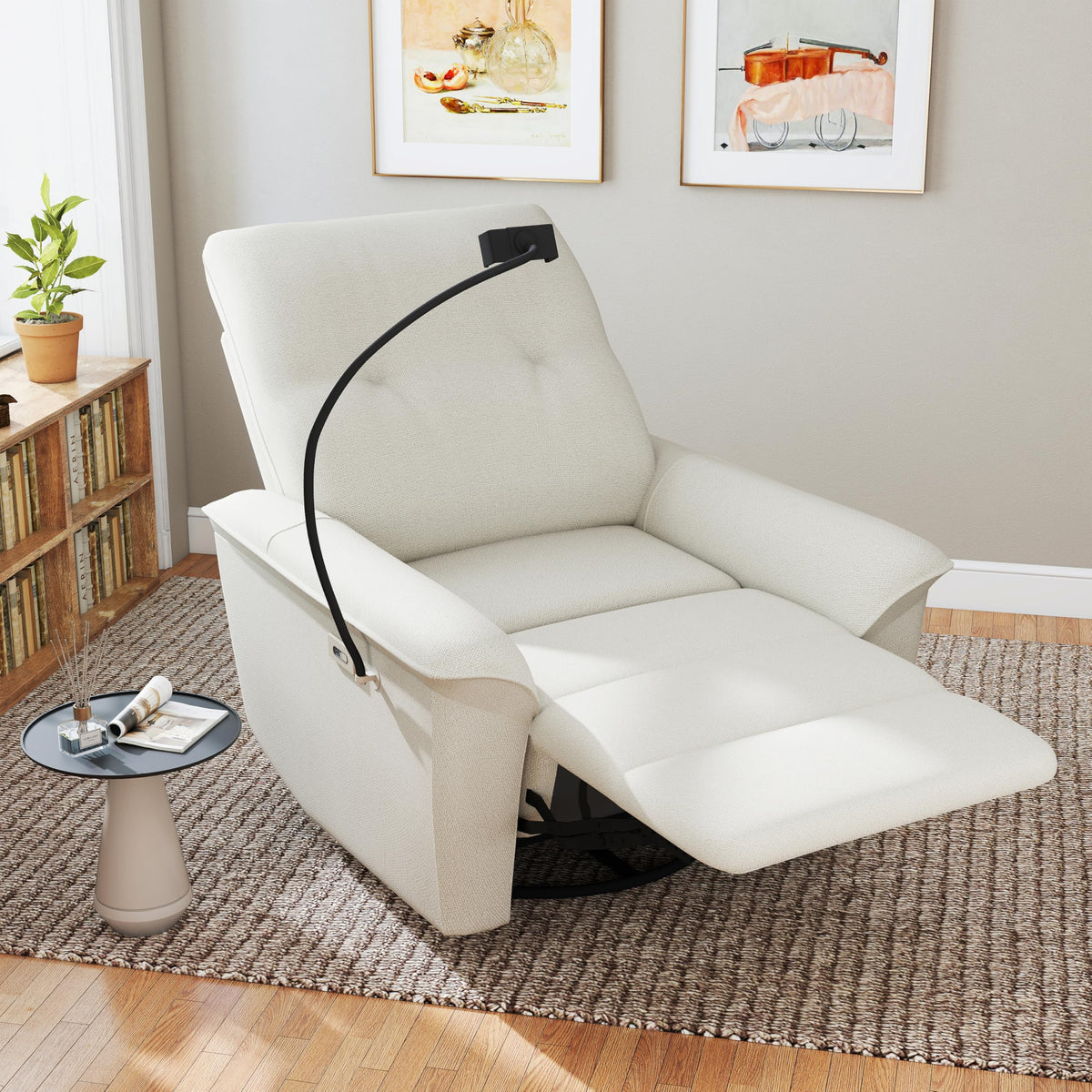 Power Swivel Rocker Recliner Chair with Phone Holder and USB Ports F113