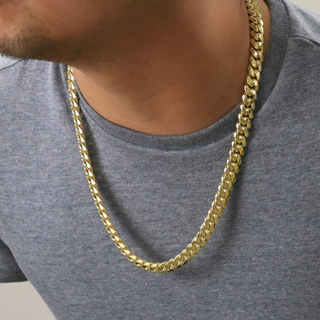 10k Yellow Gold Cuban Link Chain Necklace P87497