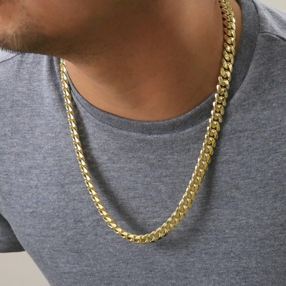 10k Yellow Gold Cuban Link Chain Necklace P87497