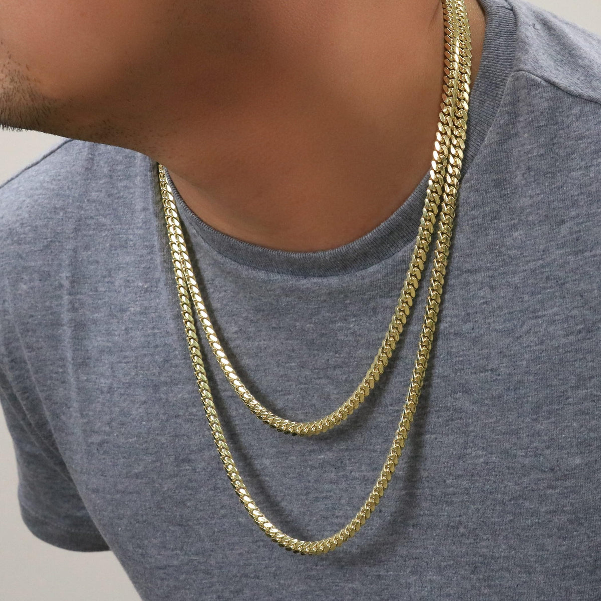 18k Yellow Gold Cuban Link Chain Necklace F14955