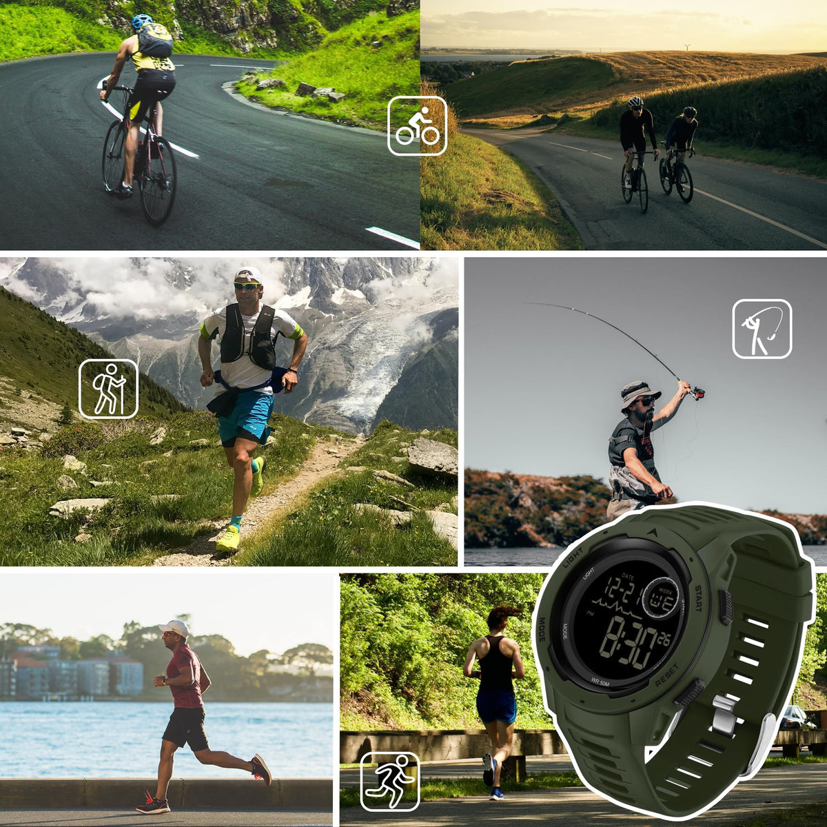 Men's Digital Waterproof Sports Watch A995445