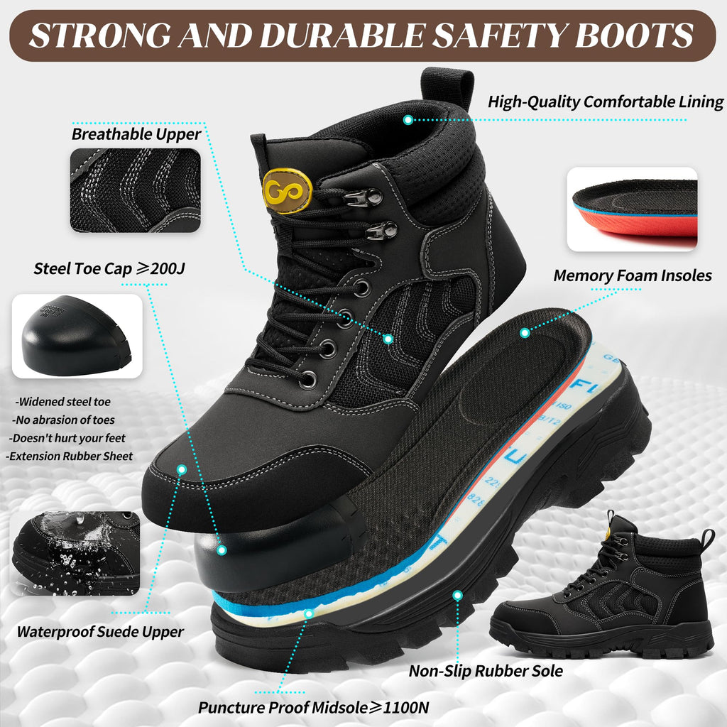 Steel Toe Waterproof Work Boots Z6089