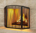 Childproof 3-Panel Wrought Iron Fireplace Screen D744
