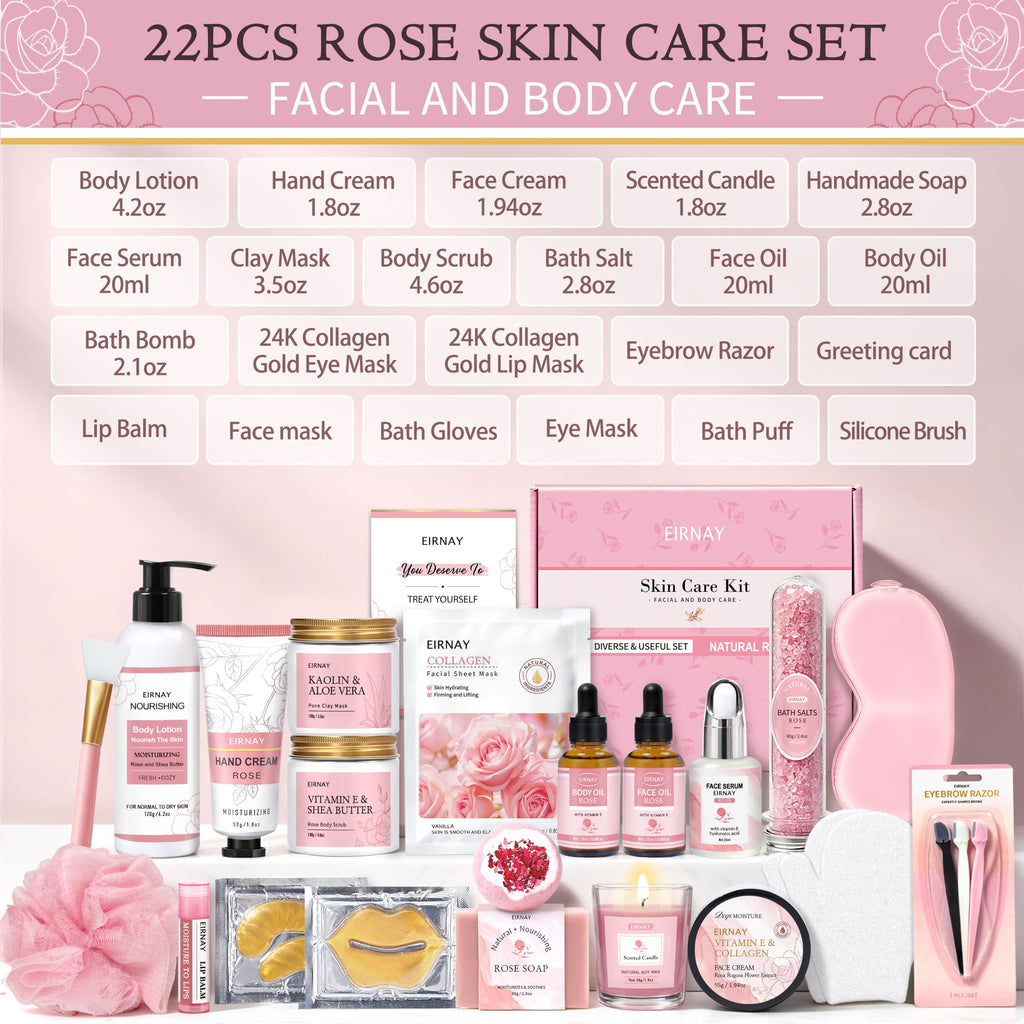 23pcs Rose Spa Gift Baskets A6165