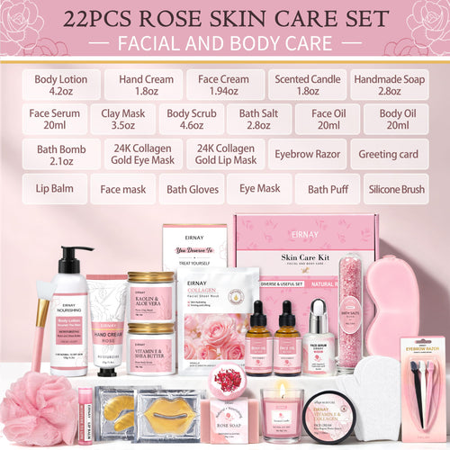 23pcs Rose Spa Gift Baskets A6165