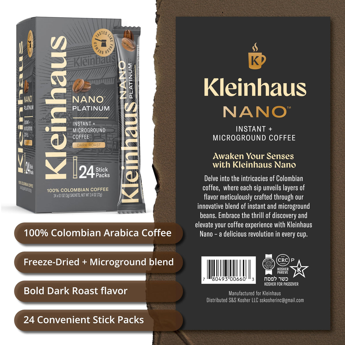 Dark Roast Instant Coffee Packets X1633