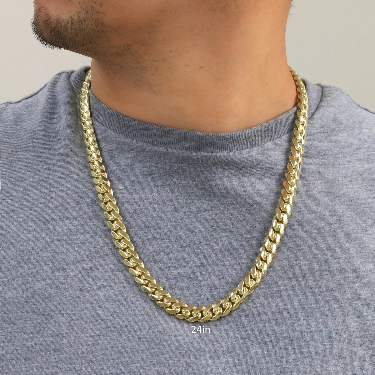 10k Yellow Gold Cuban Link Chain Necklace P87497