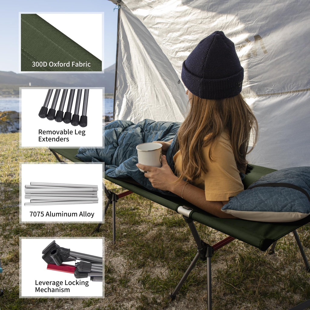 Height Adjustable Ultralight Folding Camping Cot W714