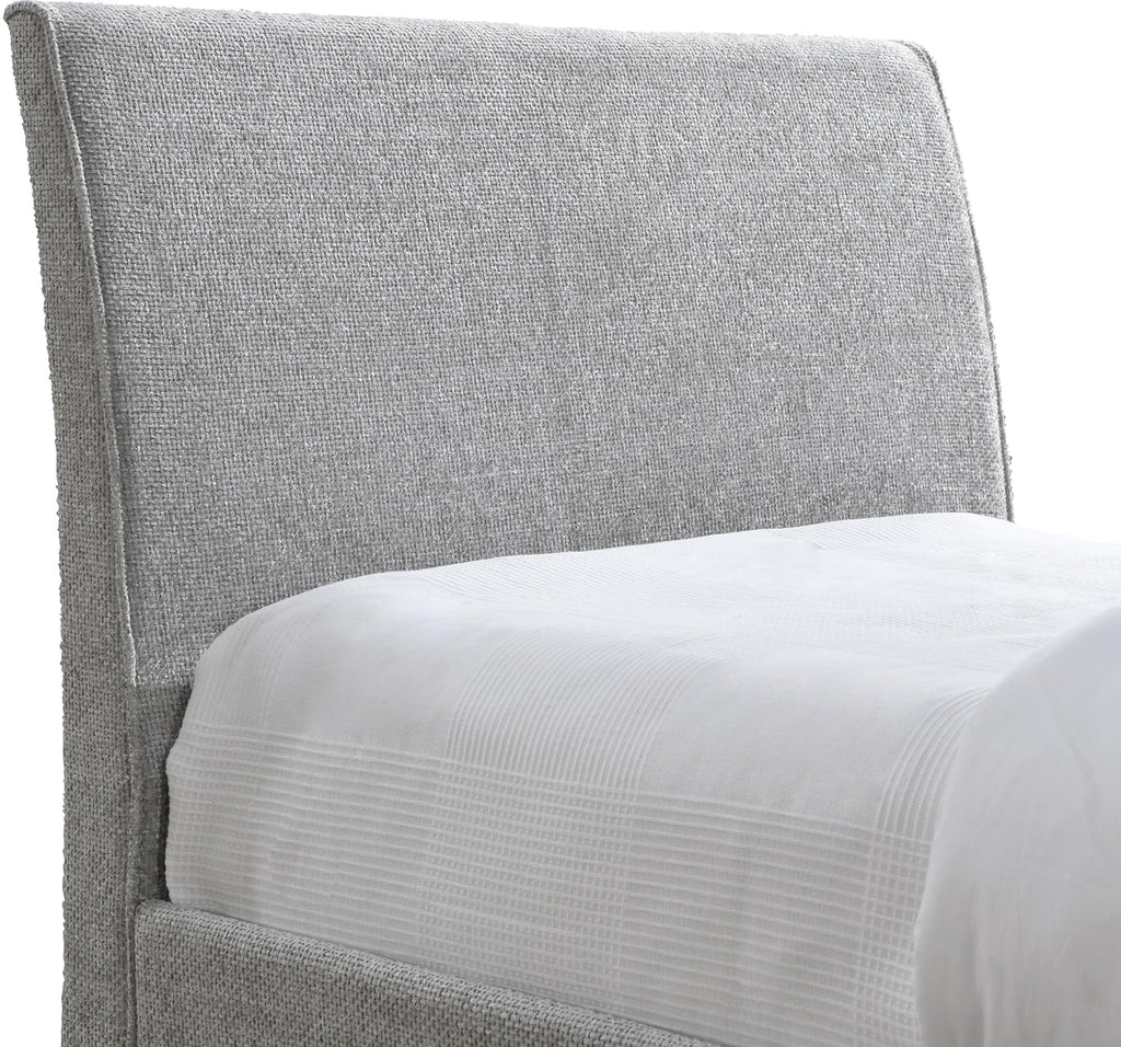 Grey Chenille Twin Trundle Bed R94928
