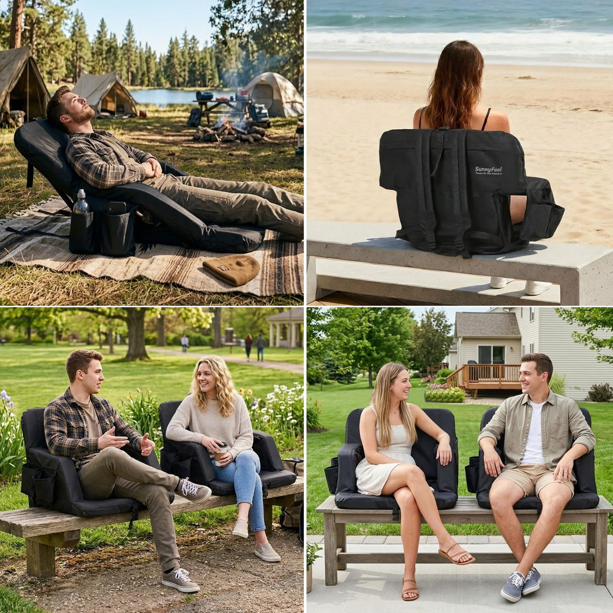 Foldable Stadium Seats 2-Pack with Shoulder Straps J595960