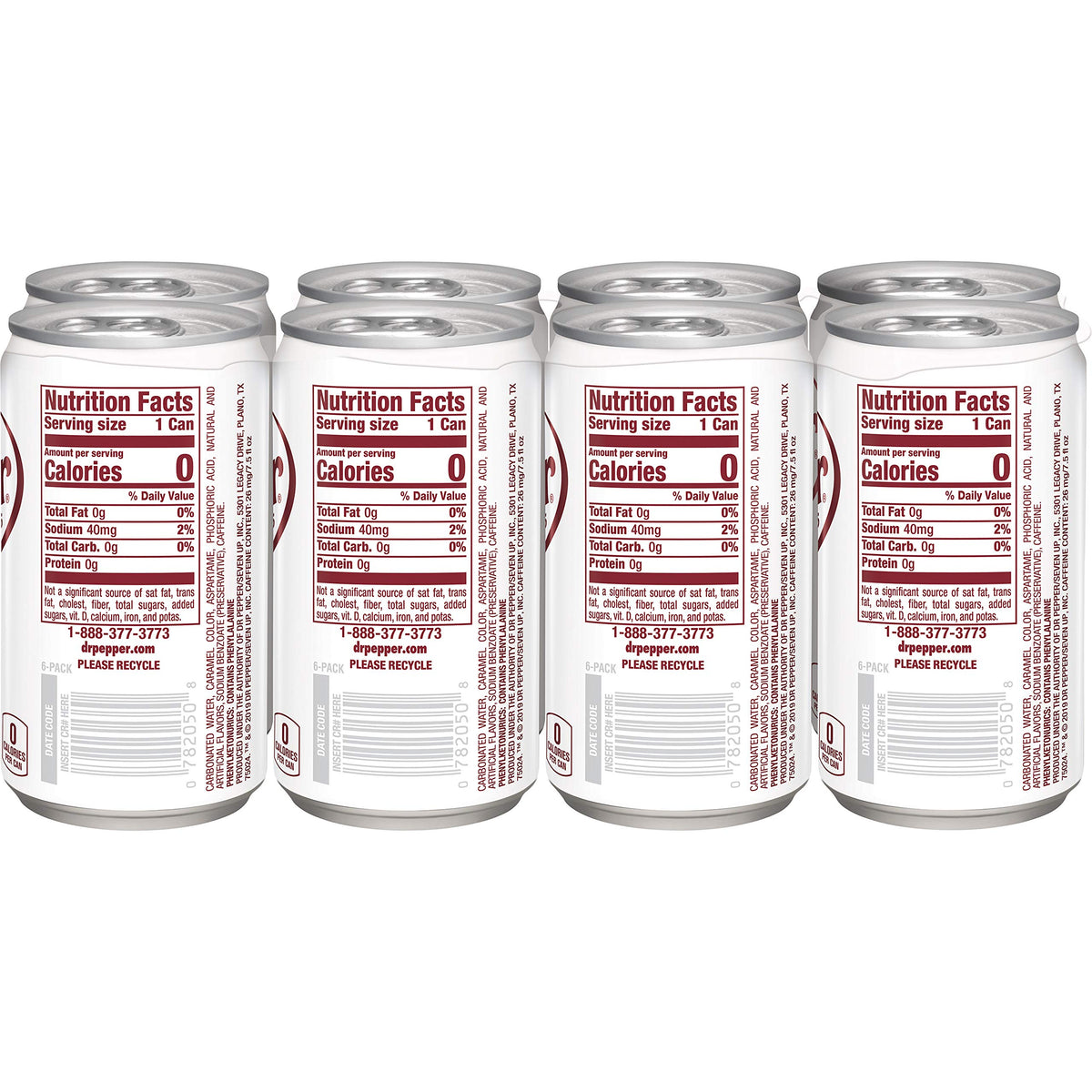 Diet Dr Pepper Soda 7.5 fl oz 8 pack V4962