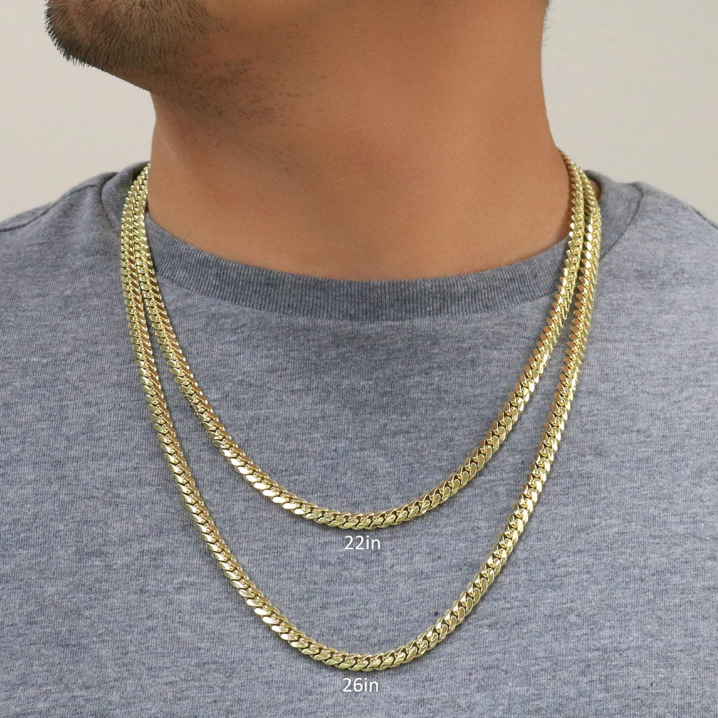18k Yellow Gold Cuban Link Chain Necklace F14955