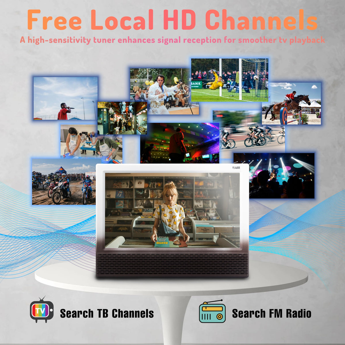 14'' Portable TV with Antenna, 8800mAh Rechargeable Battery B313203
