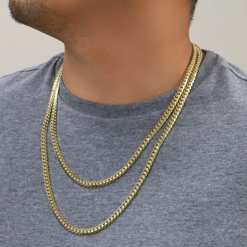 18k Yellow Gold Cuban Link Chain Necklace F14955